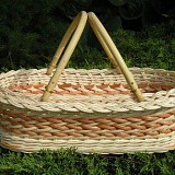 PEDIG - Oválný koš s uchem, výplet rybí kost